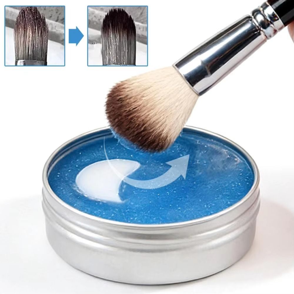 Eco Sponge - مع قطعة سيليكون لتنظيف فرش المكياج،